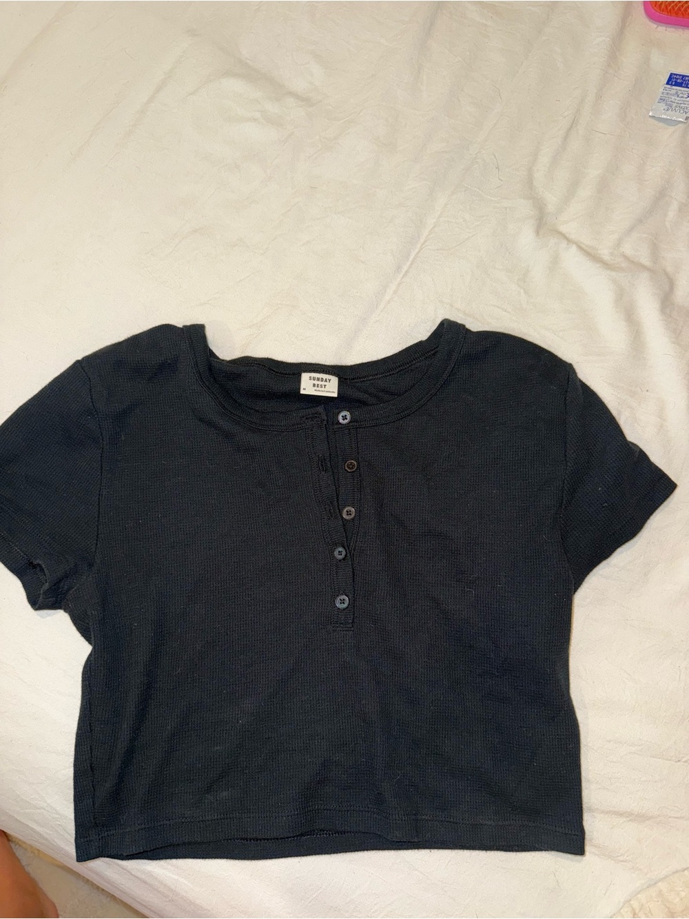 Aritzia cropped waffle tee